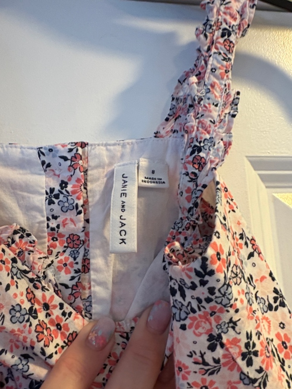 Girls Floral Janie & Jack Pink Sundress with Ruffle Hem - Picture 3 of 4